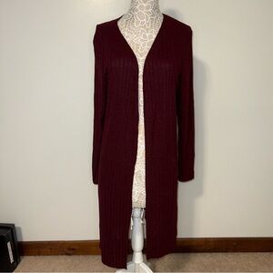 EUC XL Falls Creek burgundy cardigan.